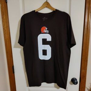 Cleveland Browns Baker Mayfield #6 Nike T-Shirt Men's Size Large Brown NWT